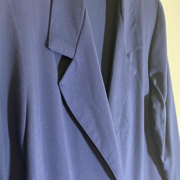 VTG TR Bentley Blazer Jacket Womens 11/12 Navy Blue One Button USA Made Office - Picture 10 of 16